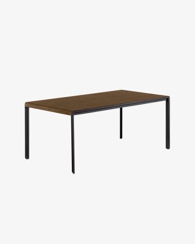 Nadyria ausziehbarer Tisch mit Walnussfurnier und schwarzen Stahlbeinen 160 (200) x 90 cm5