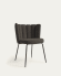 Καρέκλα Aniela, μαύρο sheepskin και μέταλλο σε μαύρο φινίρισμα
