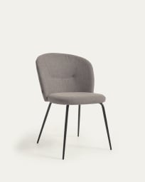 Anoha chair in grey with metal with black finish