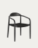 Cadira Nina de fusta massissa d'acàcia acabat negre mat i corda negre