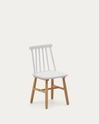Kinderstoel Tressia in massief rubberhout met wit en natuurlijke afwerking