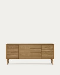 Lenon oak wood and veneer sideboard with 2 doors & 3 drawers, 200 x 86 cm FSC MIX Credit