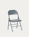 Cadeira dobrável Aidana de metal cinza escuro