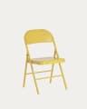 Chaise pliante Aidana en métal jaune moutarde