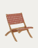 Πτυσσόμενη καρέκλα Chabeli, ξύλο ακακίας και κορδόνι τερακότα FSC 100%