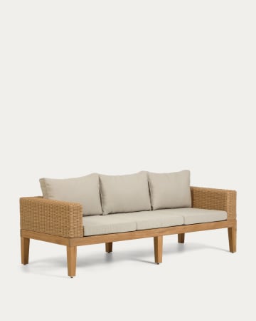 Giana 3-Sitzer Sofa aus massivem Akazienholz und Rattan 193 cm FSC 100%
