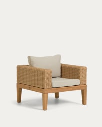 Giana armchair in solid acacia wood and rattan FSC 100%