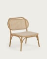 Καρέκλα Doriane, μασίφ οξιά σε φυσικό φινίρισμα και ταπετσαρισμένο κάθισμα