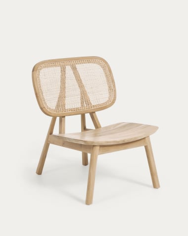 Nadra solid teak wood and rattan armchair