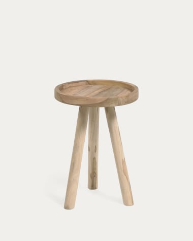 Table d'appoint ronde Glenda en bois de teck Ø 35 cm
