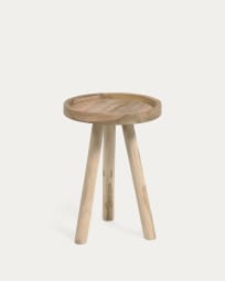 Glenda round solid teak wood side table, Ø 35 cm