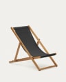 Adredna opvouwbare ligstoel voor buiten in zwart met massief acaciahout FSC 100%