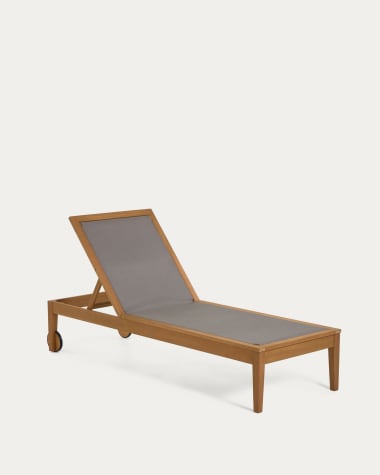 Caterin solid eucalyptus wood outdoor sun lounger in green, 100% FSC