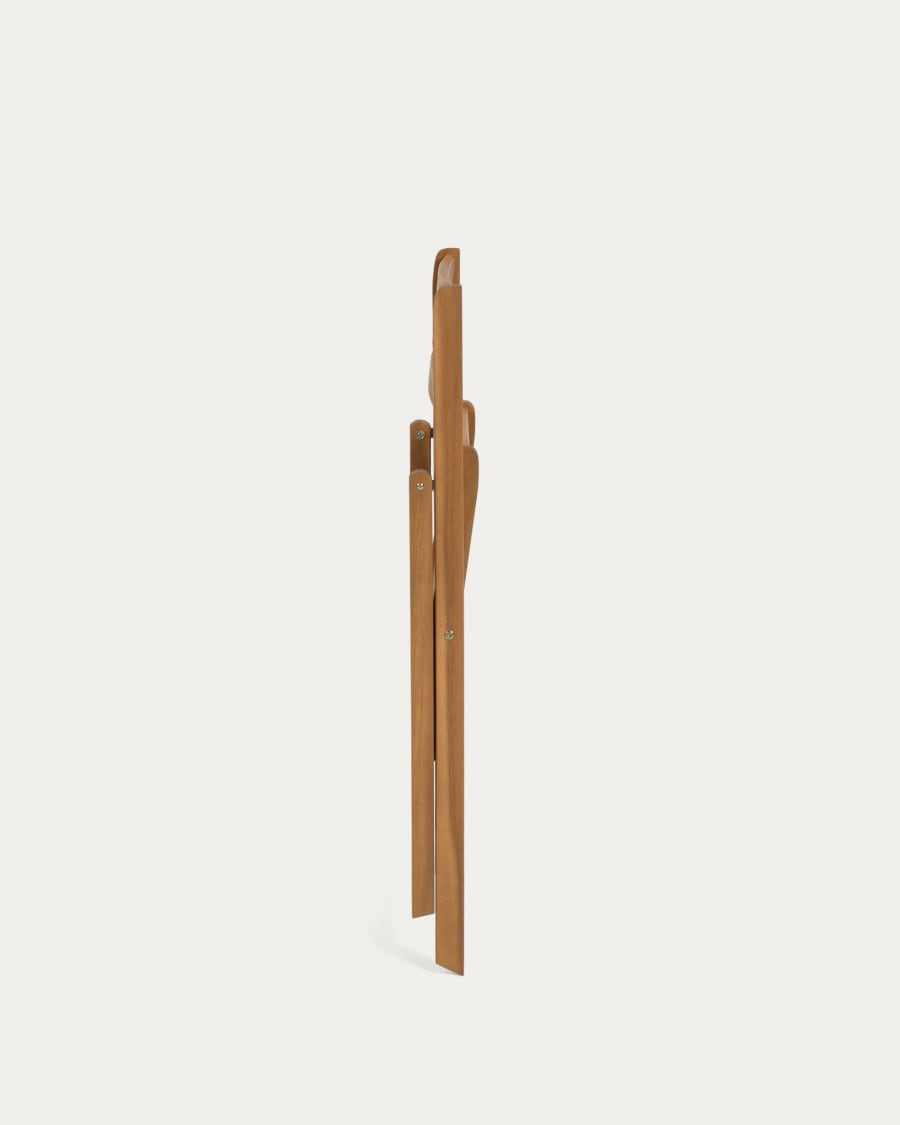 Silla plegable de exterior Thianna negro y de madera maciza de acacia FSC  100%