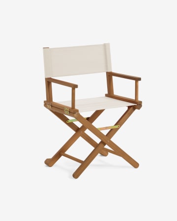 Dalisa solid acacia outdoor folding chair in beige FSC 100%