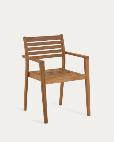 Cadeira de exterior empilhável Hanzel de madeira maciça de acácia FSC 100%