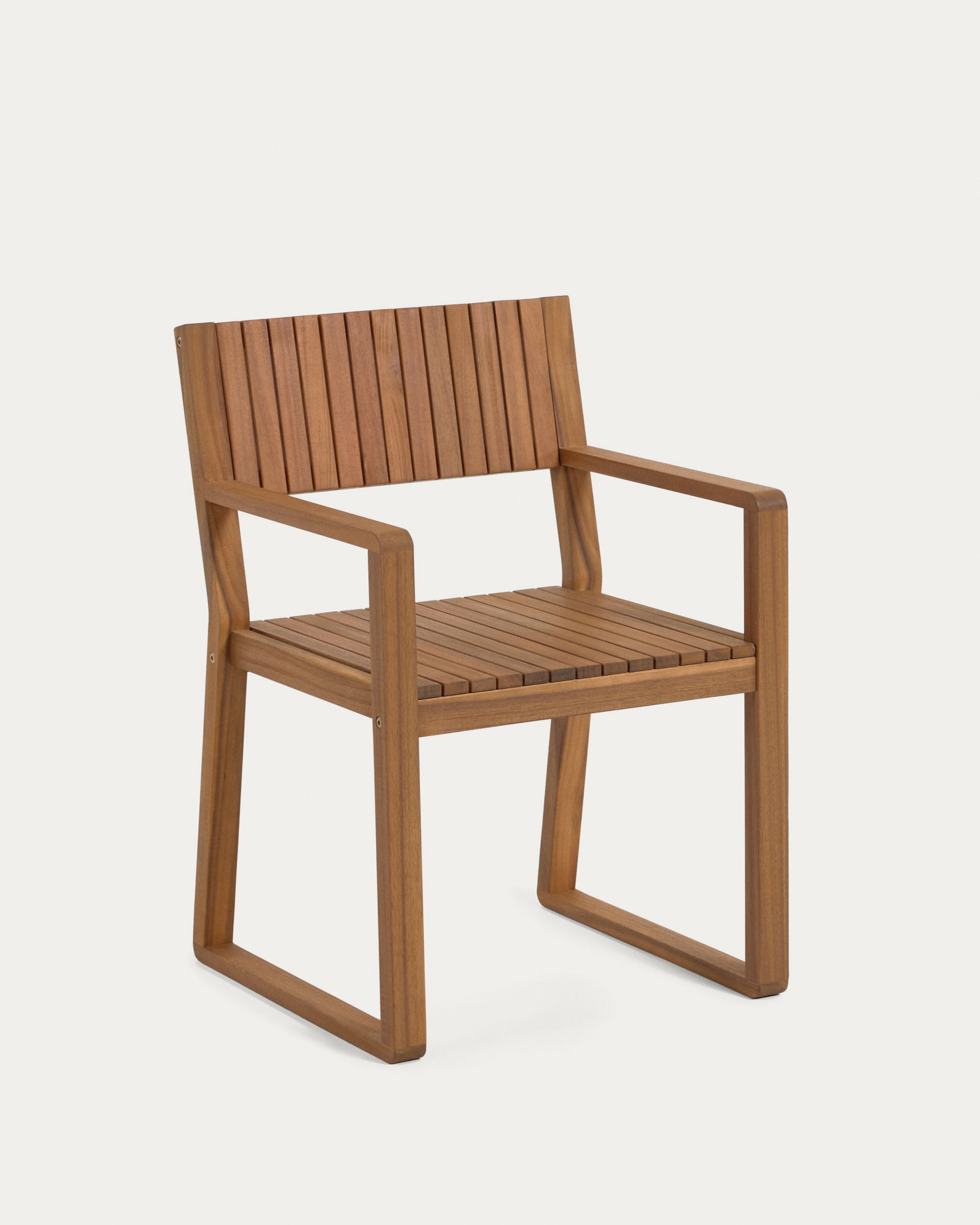 Chaise en bois empilable avec assise et dossier en bois vernis