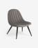 Marlene grey velvet chair with steel legs with black finish