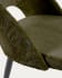 Silla Mael de chenilla verde y patas de acero con acabado negro