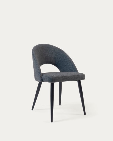 Runnie Stuhl aus weißem Fell mit kupferfarbenen Stahlbeinen