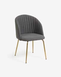 Lumina chair in dark grey and steel gold finish