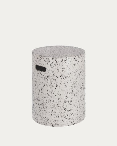 Repousa-pés Jenell de cimento terrazzo branco de Ø 35 cm