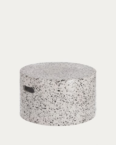 Jenell outdoor terrazzo coffee table in white, Ø 52 cm
