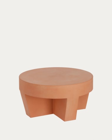 Vilena round outdoor terracotta coffee table, Ø 60 cm