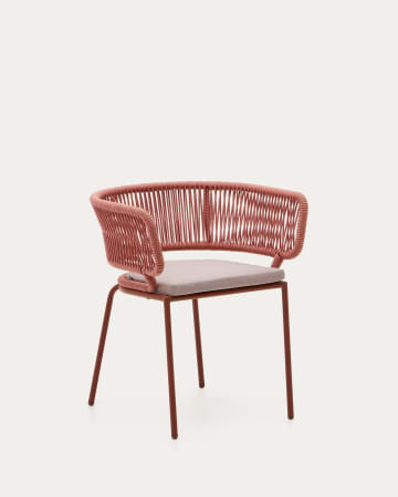 Nadin terracotta cord chair with galvanised steel legs