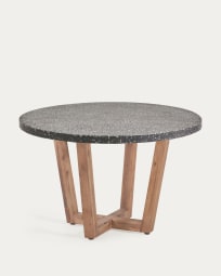 Shanelle round table for two in black terrazzo Ø 120 cm