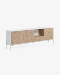 Marielle sideboard made from ash wood with white lacquer 207 x 69 cm.