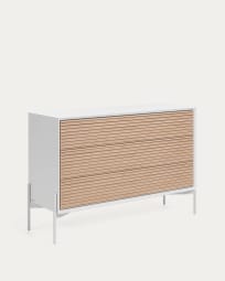 Marielle dresser with three drawers made from ash wood with white lacquer 116 x 76 cm