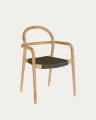 Krzesło sztaplowane Sheryl z litego drewna eukaliptusowego i zielonej liny FSC 100% FSC
