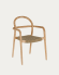 Cadeira empilhável Sheryl de madeira maciça de eucalipto e corda bege FSC 100%