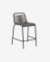 Lambton stool in grey rope and black finish steel 62 cm