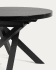 Vashti extendable round glass table with steel legs with black finish Ø 120 (160) cm