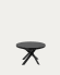 Vashti extendable round glass table with steel legs with black finish Ø 120 (160) cm