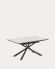 Theone porcelain extendable table in white and black steel legs 160 (210) x 90 cm