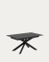 Ανοιγόμενο τραπέζι Atminda, γυαλί και ατσάλινα πόδια σε μαύρο φινίρισμα, 160(210) x 90 εκ