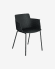 Outdoor Hannia black chair with armrests