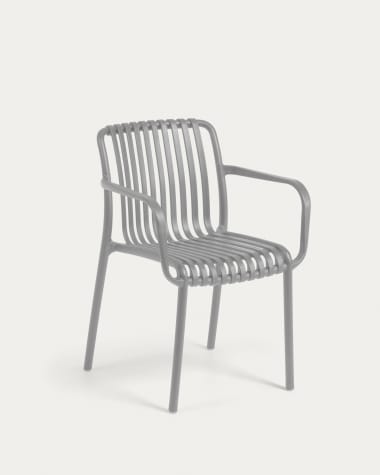 Cadeira de exterior empilhável Isabellini cinza-claro