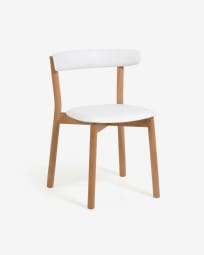 Καρέκλα Santina, λευκό και ξύλο οξυάς