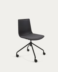 Chaise de bureau Ralfi noire avec assise noire