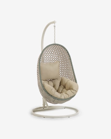 Hanging armchair with light grey Florina multicolour base
