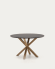Table ronde Full Argo Ø 119 cm en MDF laqué noir pieds en acier effet bois