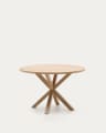 Okrągły stół Argo z melaminy z naturalnym wykończeniem i nogami ze stali z efektem drewna Ø 120 cm