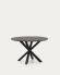 Table ronde Full Argo Ø 119 cm en MDF laqué noir pieds en acier finition noire