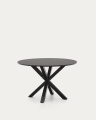 Okrągły stół Argo z lakierowanej na czarno płyty MDF i nogami ze stali z czarnym wykończeniem Ø 120 cm