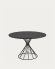 Table ronde Niut en MDF laqué noir et pieds en acier finition noire Ø 120 cm