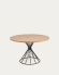 Table ronde Niut en mélaminé finition naturelle et pieds en acier finition noire Ø 120 cm